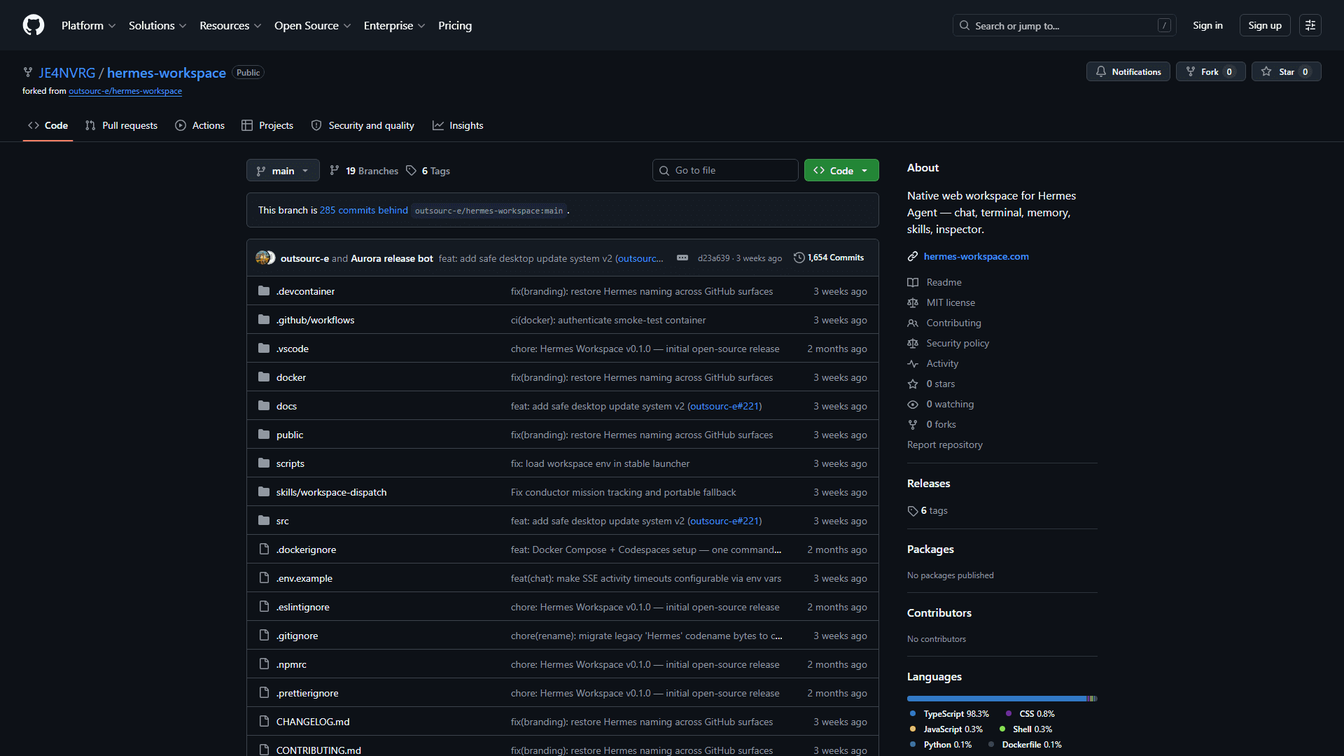 Hermes Agentes - Open source on GitHub